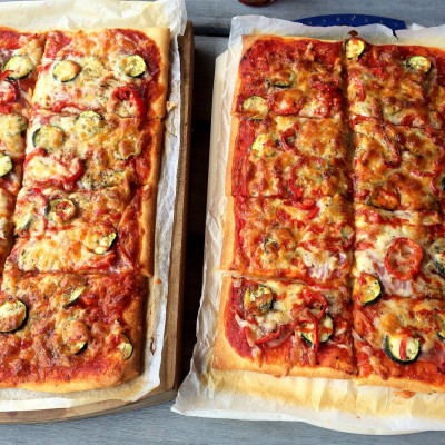 Pizza selbst belegt